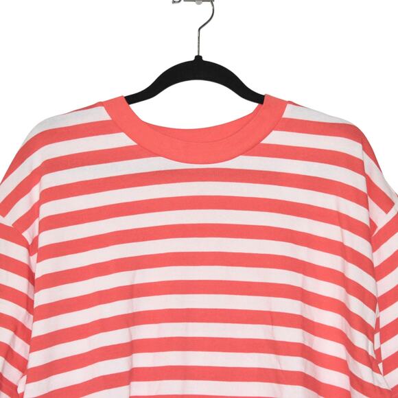 GAP Coral Cropped Striped T-Shirt Size XLarge - Picture 2 of 4
